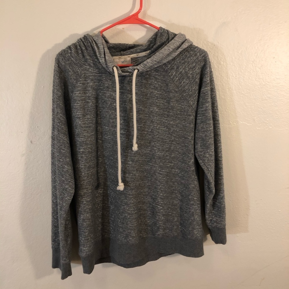 Double hooded grey heathered sweatshirt